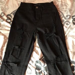 Black distressed jeans